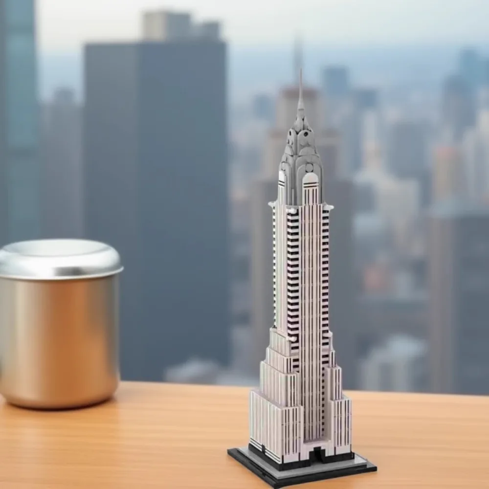 1201 قطعة MOC مدينة عرض الشارع كرايسلر بناء 1:800 مقياس العمارة نموذج اللبنات جمع لعبة هدية للبنين طفل