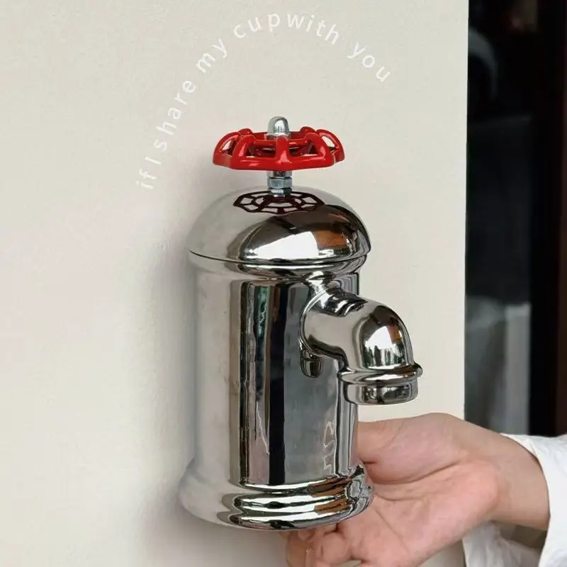 Large Capacity Fire Hydrant Ceramic Mug with Lid - Creative Novelty Coffee Cup for Home Garden Decoration Funny Water Cup