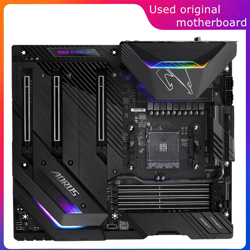 placa mae do computador usado desktop mainboard am4 para amd x570 x570 aorus xtreme pci e40 usb 30 sata3 ddr4 128g 01