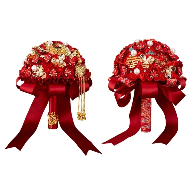 

Яркие шелковые свадебные букеты, цветочный декор для свадебной церемонии, прочный аллергенный портативный аксессуар для невесты