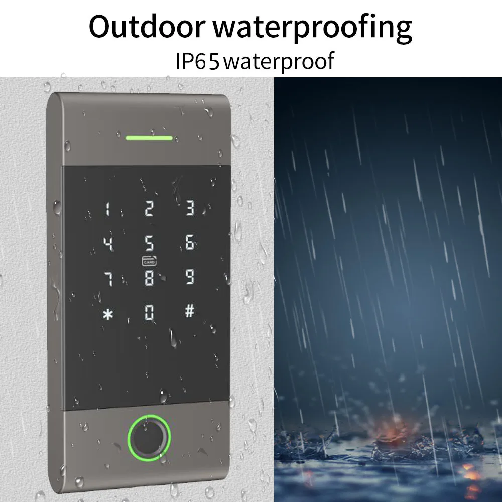 IP65 Rainproof TTLock APP Remote Control Standalone Metal Access Controller Reader Support Fingerprint Card Password App Alexa