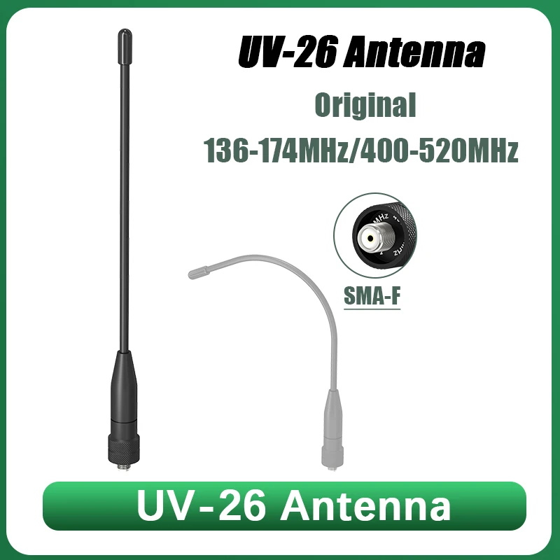 Baofeng UV-26 Antenna Original SMA-F Dual Band VHF UHF Flexible Soft Antenna For UV-K6 UV-5RH Pro UV-21 Pro UV-25 Two Way Radios
