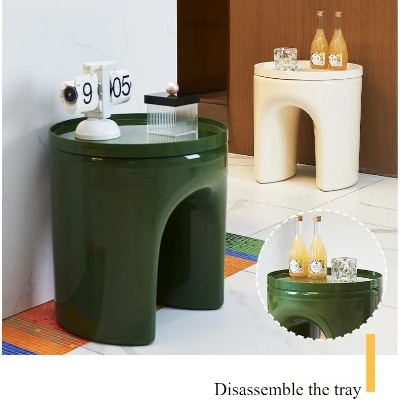 

Дизайнерский низкий табурет для дома, гостиной, скандинавский простой креативный поднос с краями, несколько круглых табуретов для маленькой квартиры со знаменитостями в Интернете