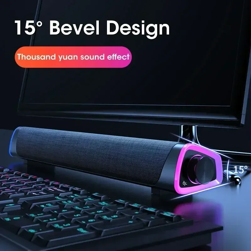 

For Laptop Notebook PC LED Wireless Desktop Computer Speaker Bar 9D Stereo Wired Loudspeaker Sound Subwoofer Bluetooth Speaker