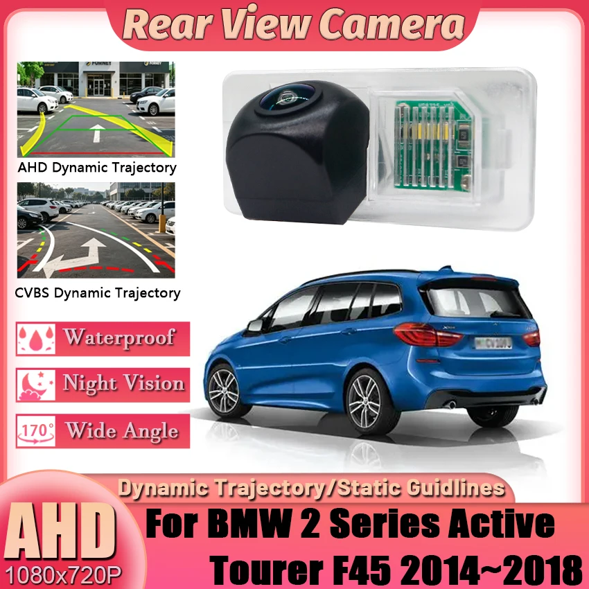 AHD Night Vision Backup Rear View Camera For BMW 2 Series Active Tourer F45 2014~2018 HD CCD License Plate Camera Fisheye Lens