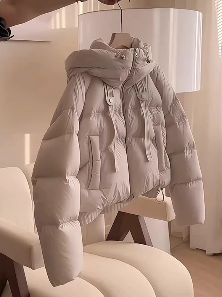 

Женская зимняя модная свободная теплая хлопковая куртка Puff Sensation Bread Coat в корейском стиле для повседневной носки