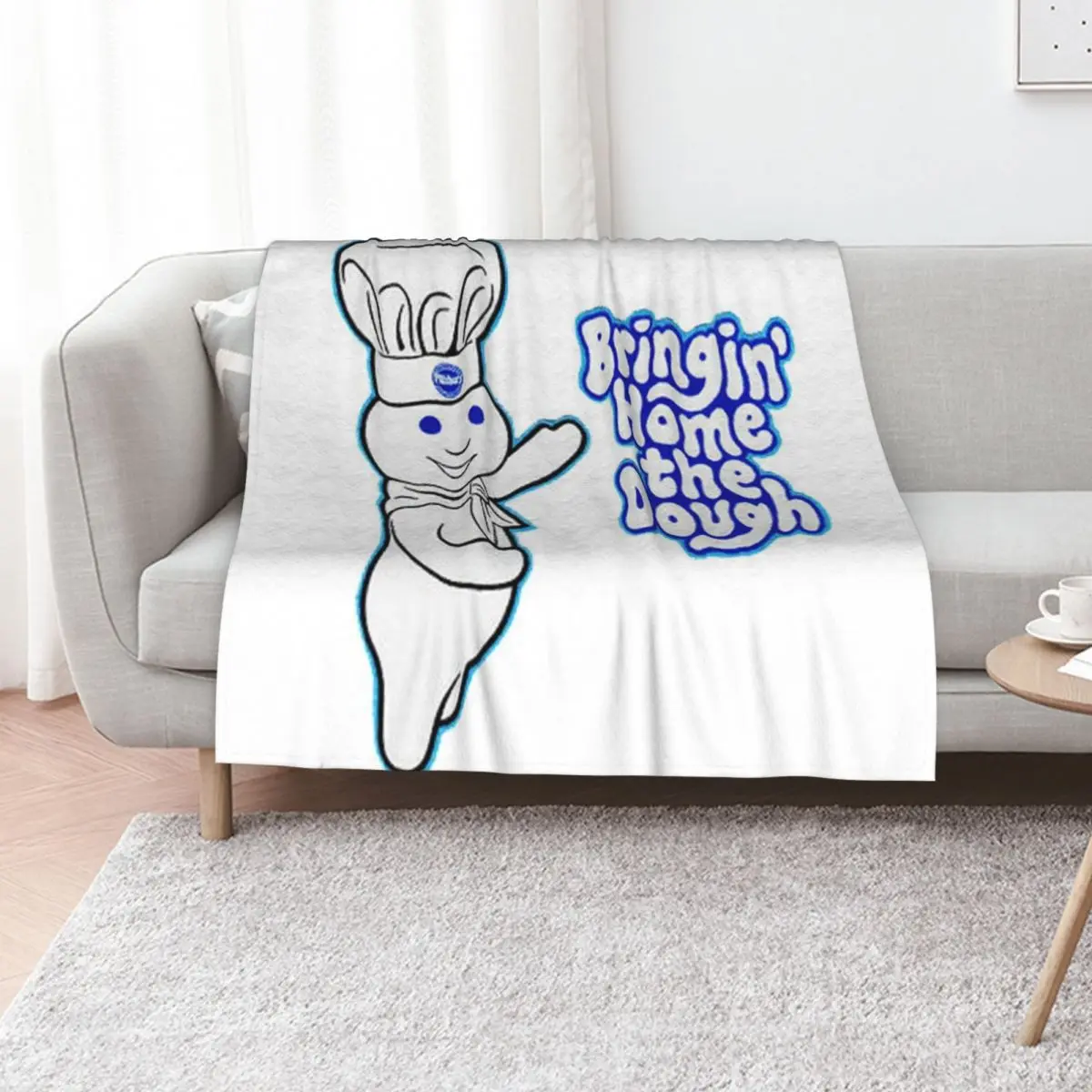 

Pillsbury Doughboy Throw Blanket anime For Sofa Thin Plaid Flannel Fabric Blankets
