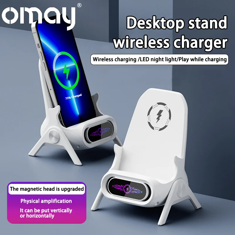 Mini Chair Cordless Charger Stable Support Desktop Phone Stand Tabletop Ornament High Performance Portable 3 in 1 Fast Charger