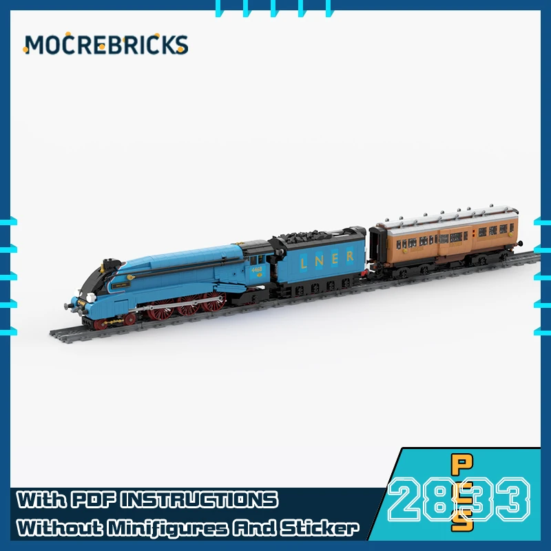 

MOC British Railway Steam Locomotive Carriage Train Model DIY Building Block Assembly Technology Bricks Toys For Children's Gifs