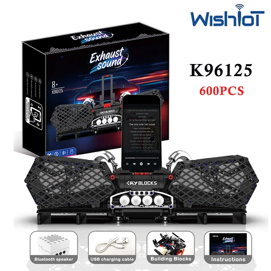 

Simulation Bluetooth Speaker Model Building Blocks Kit Bluetooth Music Playback with Mobile Phone Holder MOC Bricks Adult Gift