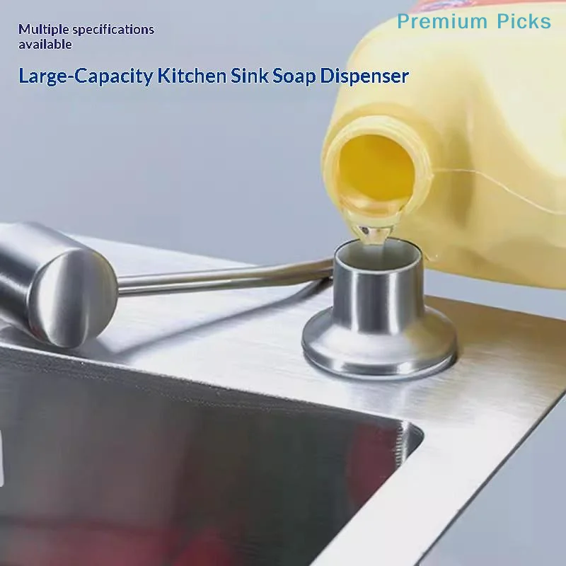 portableScratch Resistant Stainless Steel Sink Soap Dispenser 1Pcs Manual Press for Daily Kitchen Bathroom Soap Dispensing