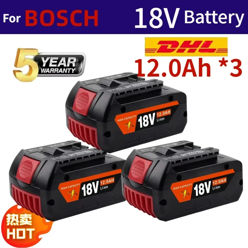 ⚡ ⚡ NEW18V 10Ah Li-Ion Oplaadbare Batterij Draagbare Backup Power Tool Batterij voor Bosch 12000 mah met Indicatielampje BAT609 ? ?