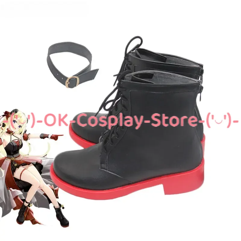 Tsunomaki watame cosplay sapatos vtuber cosplay prop sapatos de couro do plutônio botas de festa de halloween feito sob encomenda