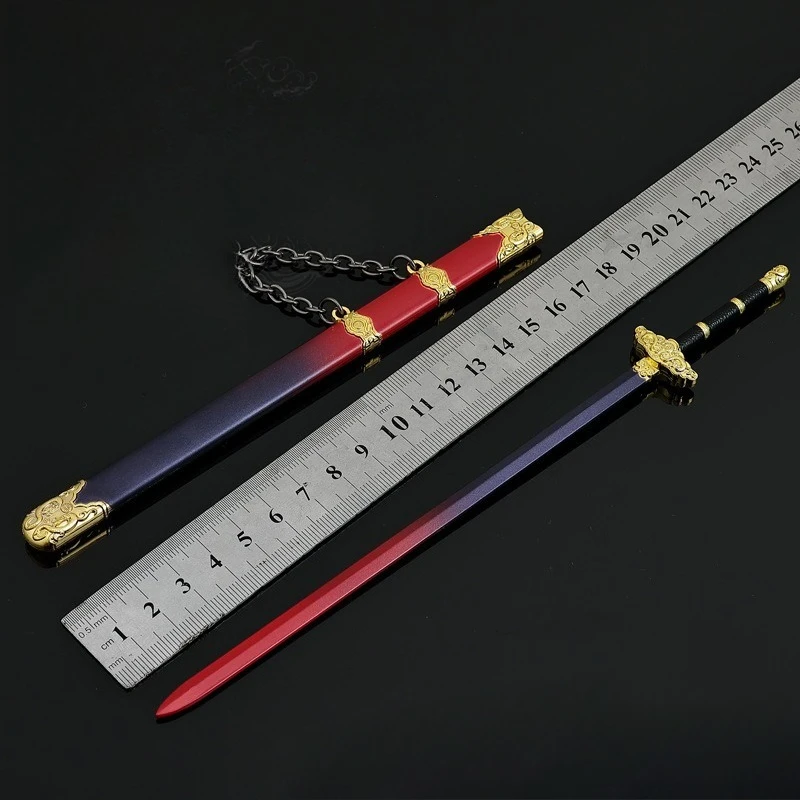 Épée ciel violet 22cm, modèle froid, nouvelle Version avec gaine, modèle entièrement en métal, Collection périphérique de film, cadeaux d'anniversaire, jouet pour garçon