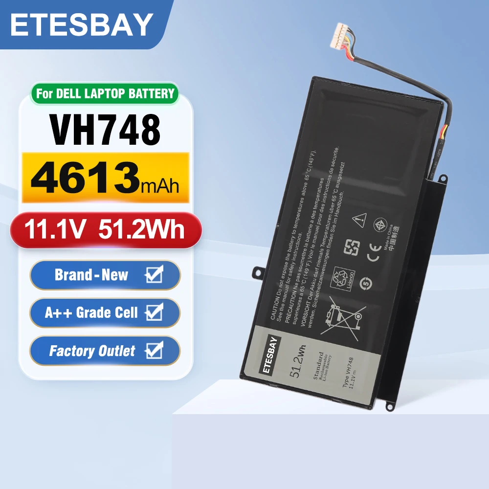 

ETESBAY VH748 11,1 В 51,2 Втч аккумулятор для ноутбука DELL Vostro V5560 V5460 V5470 V5480 для Inspiron 14-5439 Ins14zD-3526 P43F P41G