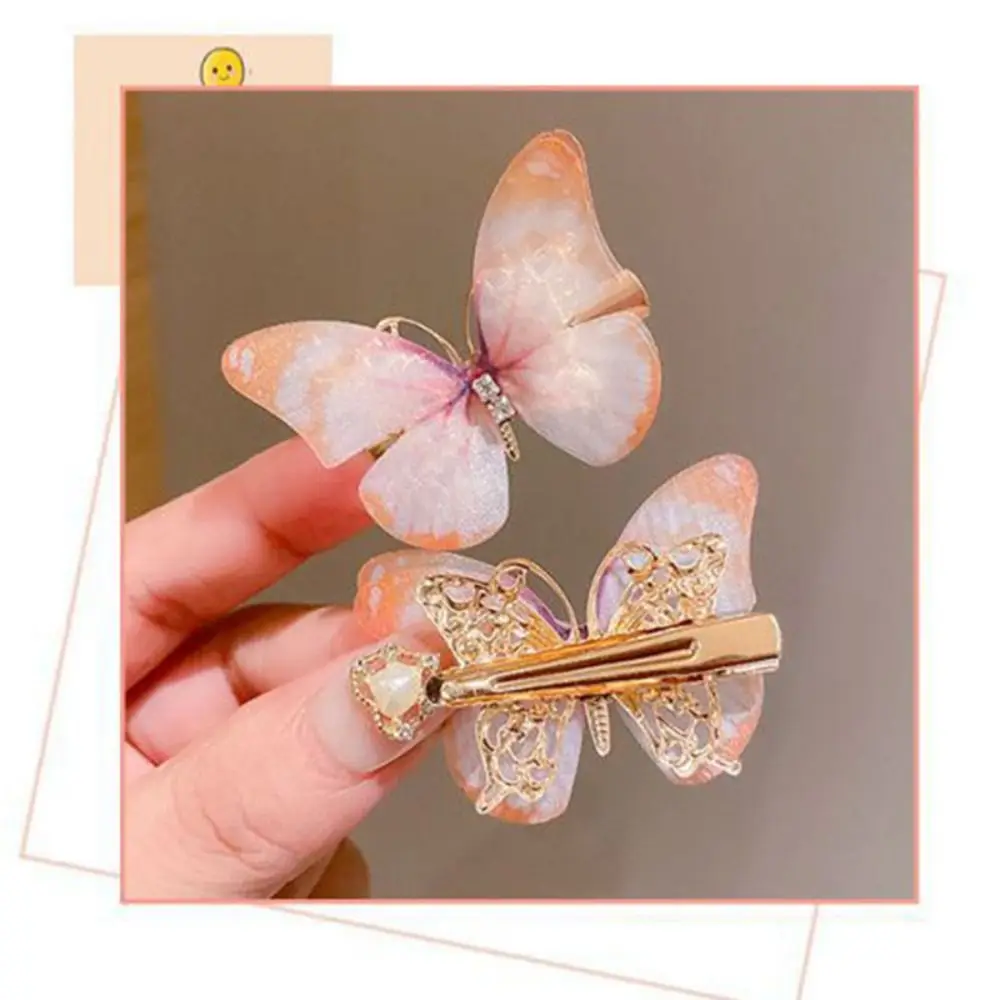 6PCS Fashion Colorful Butterfly Hairpins Sweet Hair Clips Barrettes Women Girls Hair Ornament Headwear Hair Styling Accessories