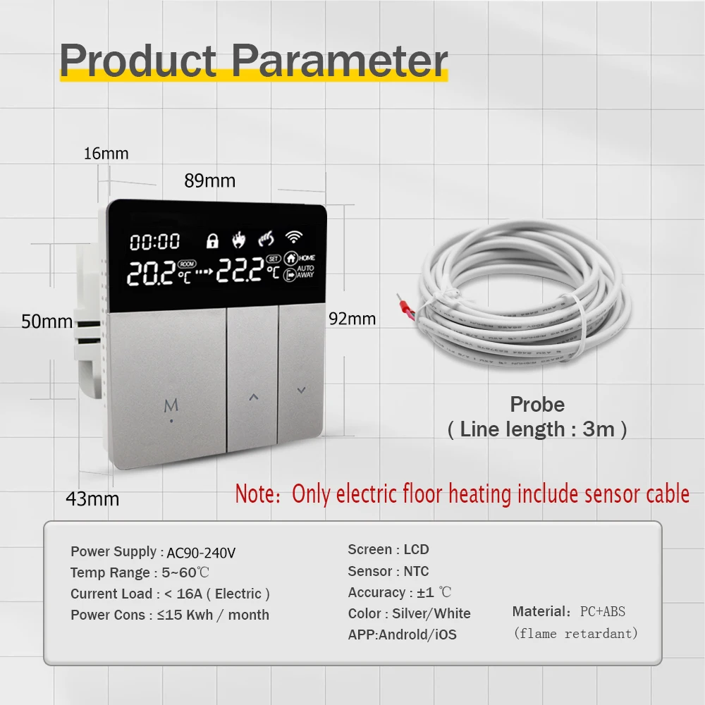 Tuya WiFi Smart Thermostat Elektrische Boden Heizung TRV Wasser Gas Kessel Temperatur Stimme Fernbedienung für Google Home Alexa