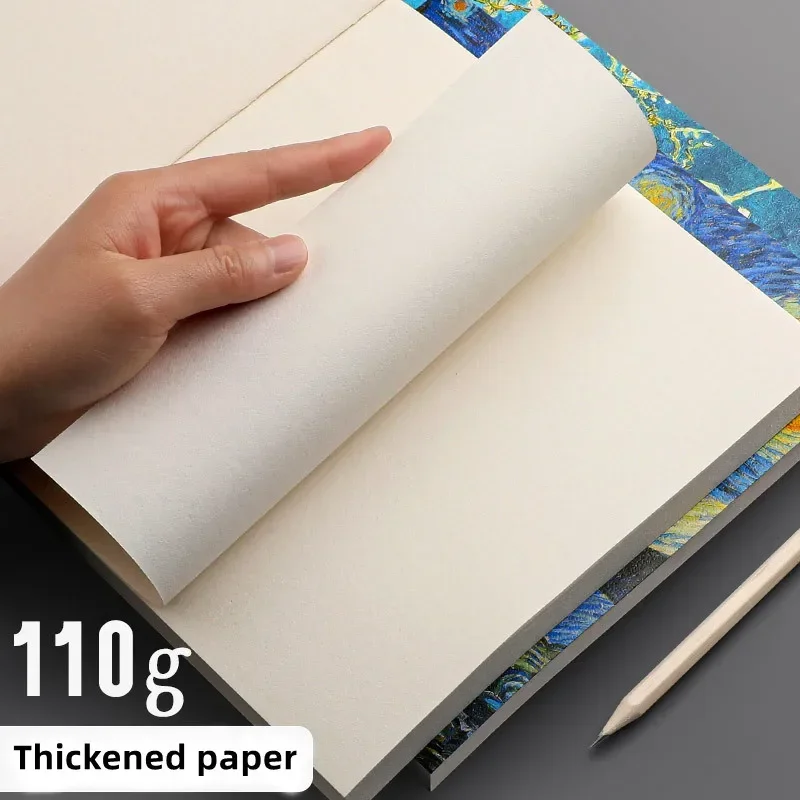 80 Sheets Thicken Beige Paper Sketch Book Student Art Painting Drawing Watercolor Book Graffiti Sketchbook School Stationery