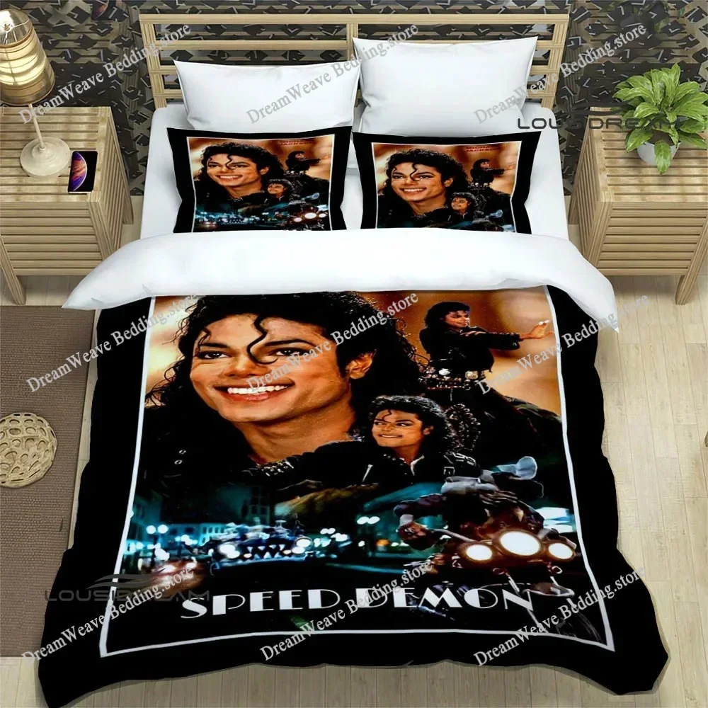 3D Print Michael Jackson Pink Fashion Bedding Set Duvet Cover Bed Set Quilt Cover Pillowcase Comforter King Queen Size Adult9639