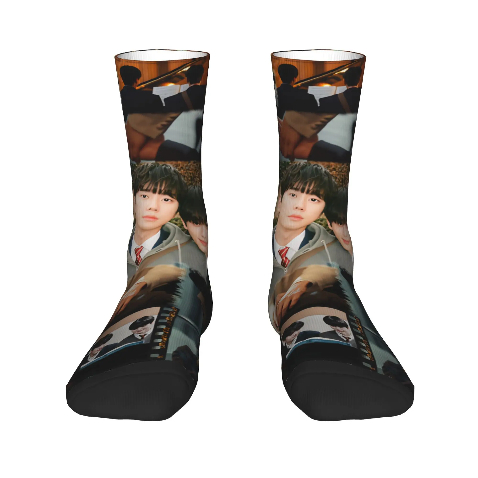 Kdrama Four Hands Two Sonatas Socks  Pattern Stockings Anti-Slip Men's Socks Soft Breathable Autumn Funny Running Sports Socks