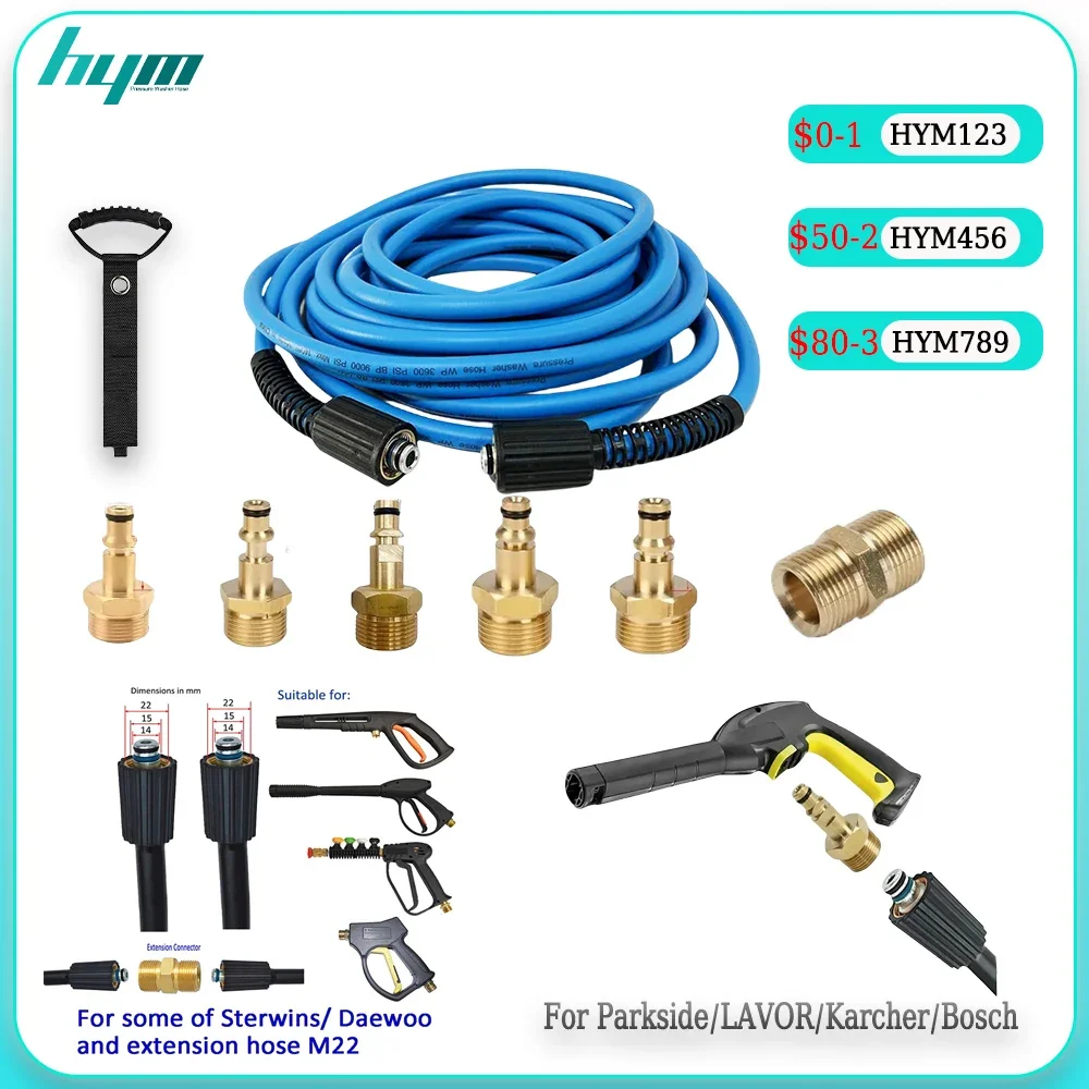 

Super Flexible Kink Resistant Pressure Washer Cleaning Hose Extension Pipe Replacement Hose For Karcher Lavor Parkside Connector