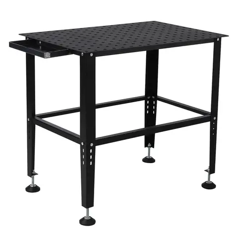 Heavy Duty Welding Table, 36"x24" Steel Workbench with 5/8" Tool Holes & Adjustable Legs, 1500lb Capacity Table for Welding,Repa