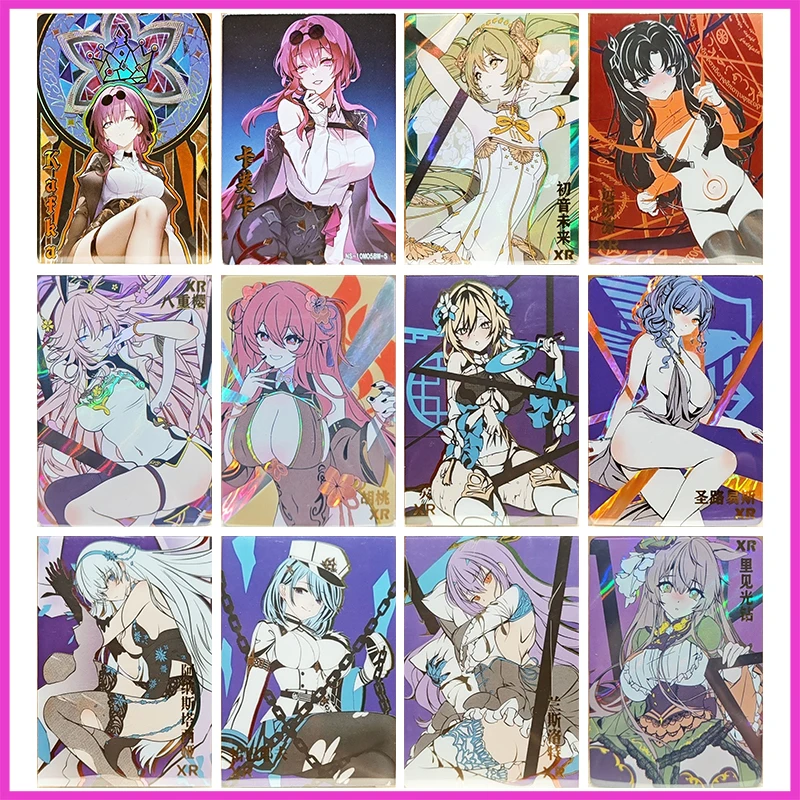 Anime Goddess Story Rare XR Refraction Foil Kafka Hatsune Miku Tohsaka Rin Toys for boys Collectible Cards Birthday Present