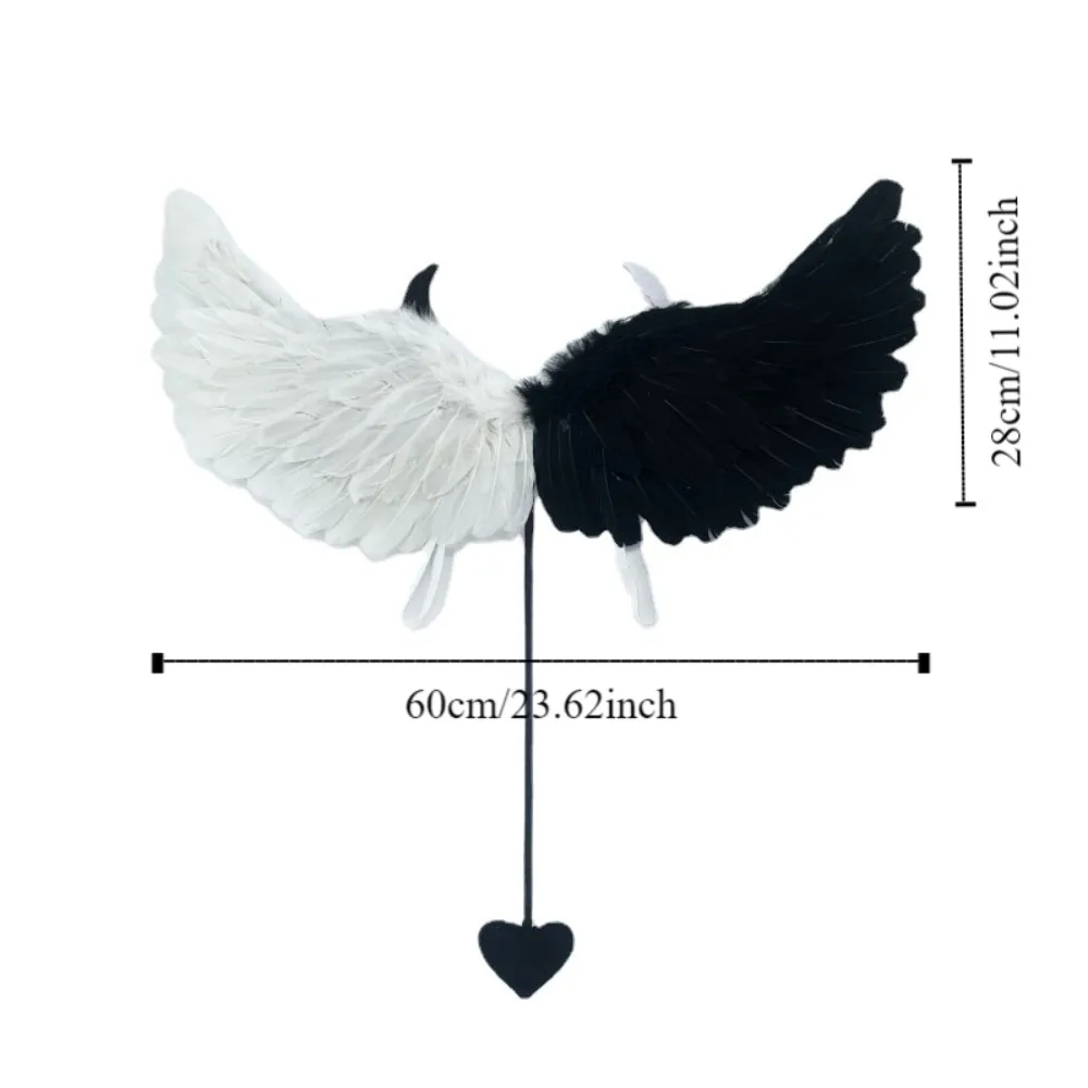 Elegant Cosplay Accessories Angel Feather Wing Love Tail Evil Horn Devil Feather Wing Halloween Photo Props Men