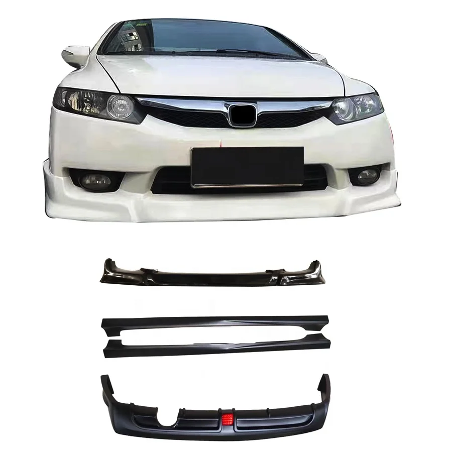 Car Body Kits for Honda Civic 2009-2011 Front Lip Side Skirts Rear Diffuser Lip  Exterior Covering Parts ABS Plastic  Material