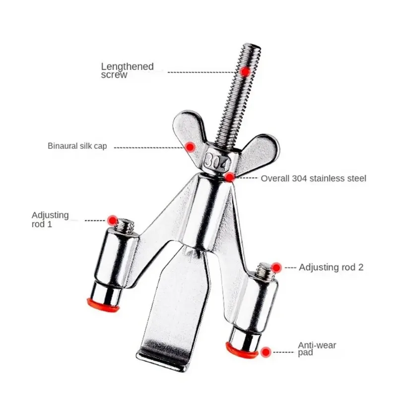 Dual Nut Adjustment Stainless Steel Portable Door Lock Anti-Theft Door Stopper Travel Hotel Lock Privacy Door Lock for Any Doors