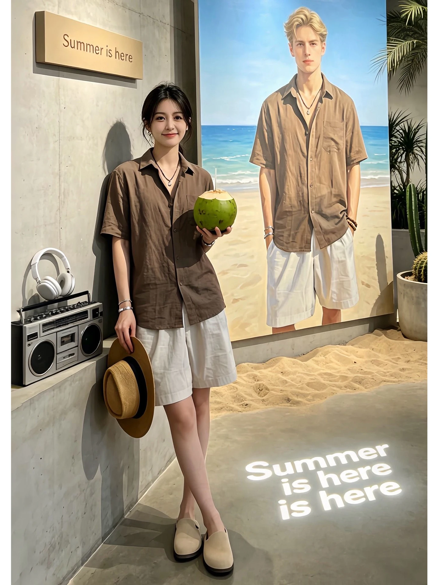 Lightweight Linen Short Sleeve Shirt Men's Summer Beach Sun Protection Casual Style Breathable Comfortable Unisex Open Cardigan