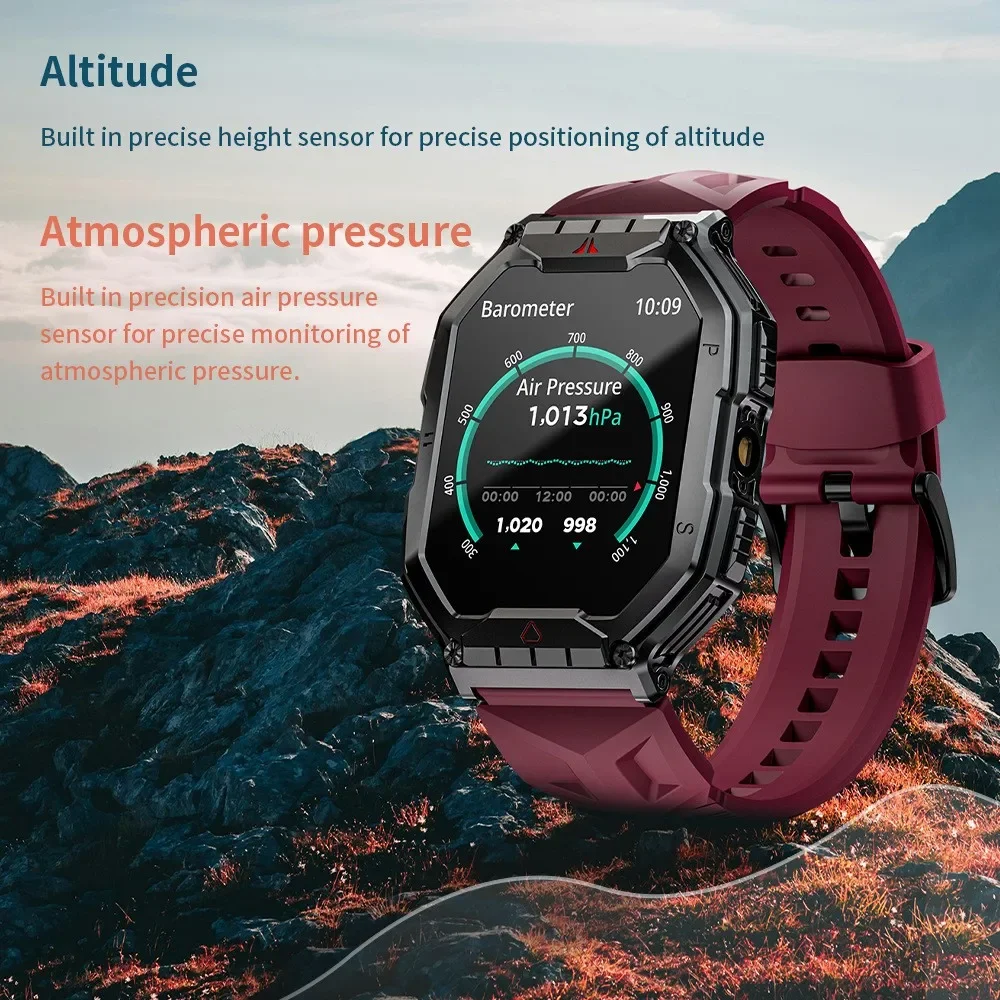 Neue LOKMAT Sport Smart Uhr Höhe Kompass Taschenlampe 5ATM Wasserdichte Fitness Smartwatches Herzfrequenz Blutdruck Monitor