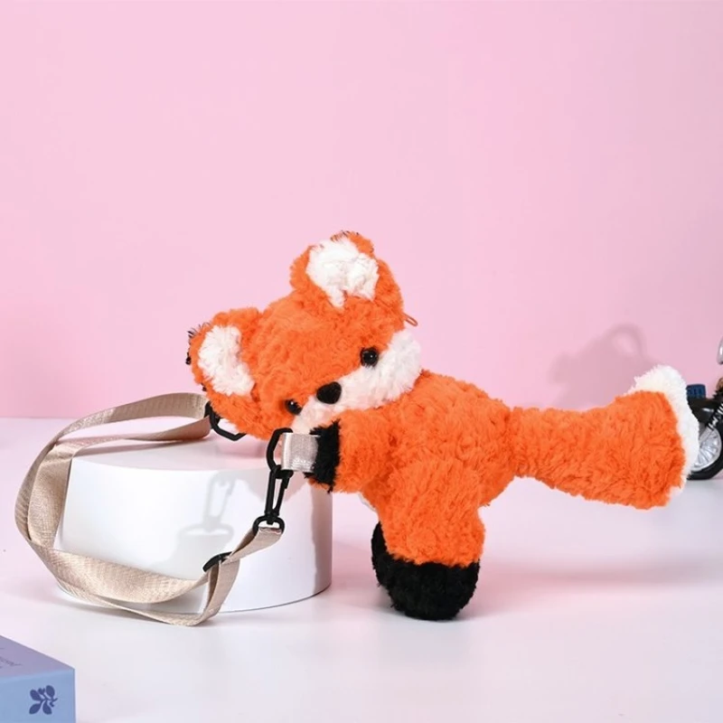 Fox Plush ไหล่กระเป๋าน่ารักปุยผมหยิกตุ๊กตาขนาดเล็กกระเป๋าถือเหรียญกระเป๋าเด็ก Good Night Buddy สาวของขวัญตกแต่งรถ