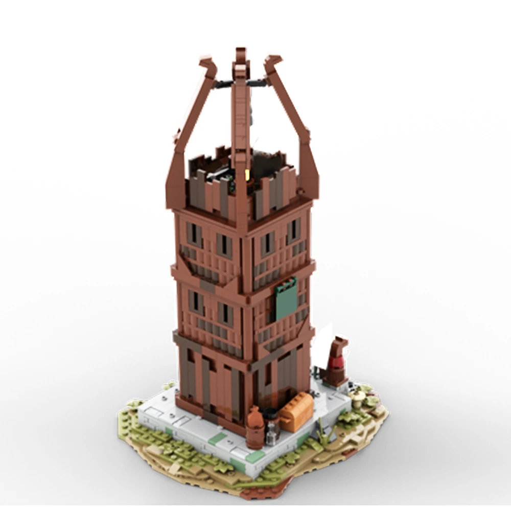 Gobricks MOC Rohan Watchtower Middle-Earth Building Block set Medieval Street View Bell Tower Architecture Brick Toys Kids Gift