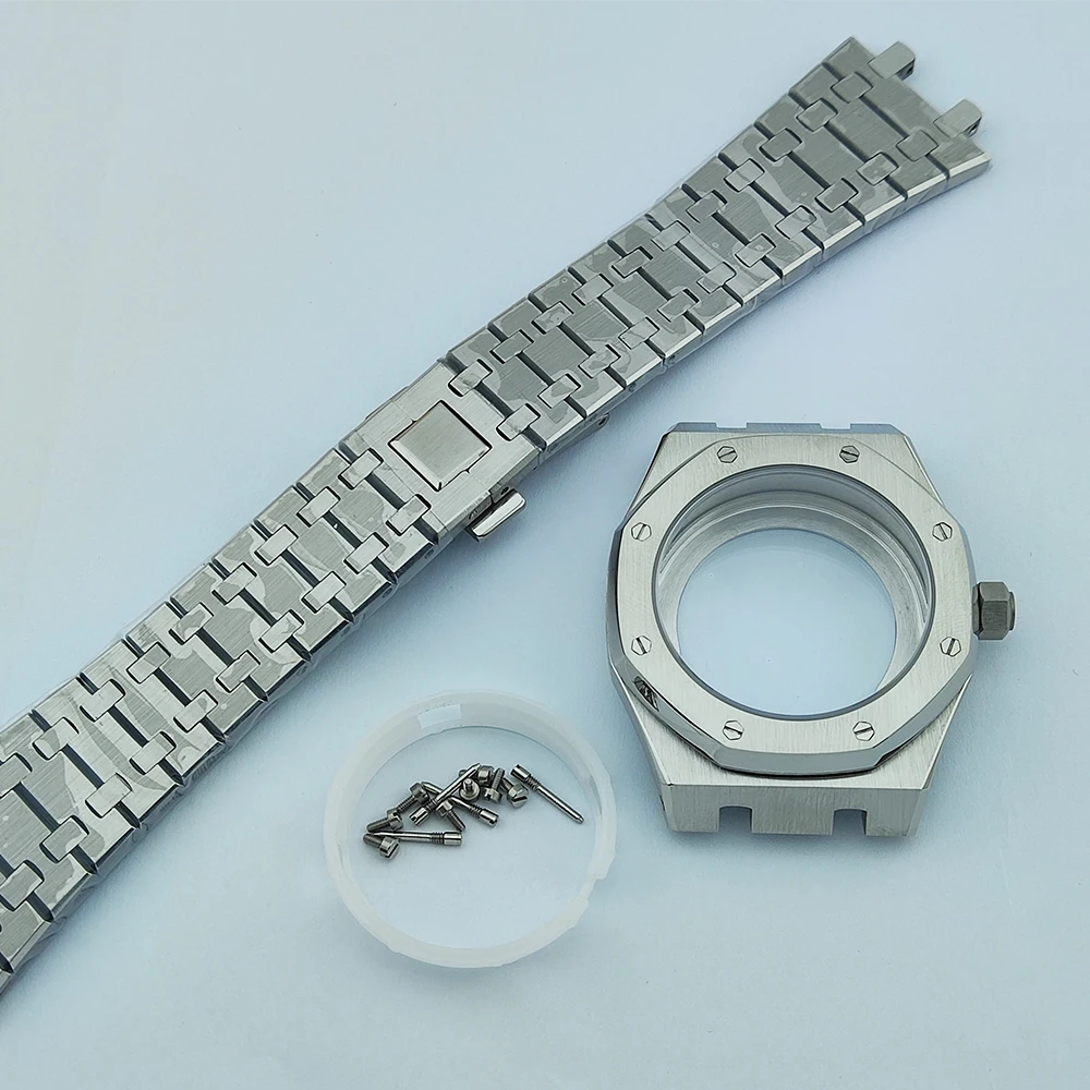 42mm Horlogekast nh35 Case Armband Saffierkristal Roestvrij Stalen Kast Fit 31.8mm nh35 Wijzerplaat Horloge Onderdelen