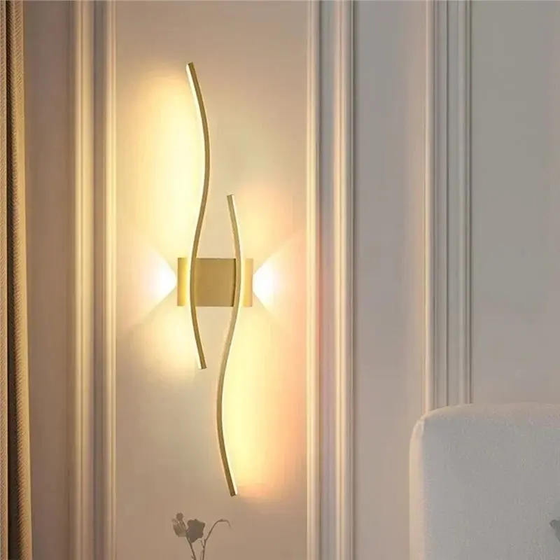 [A92P!】 Simple Lines LED Wall Lamp 60Cm Bedroom Bedside TV Wall Corridor Mount Lighting Three Color Options Indoor