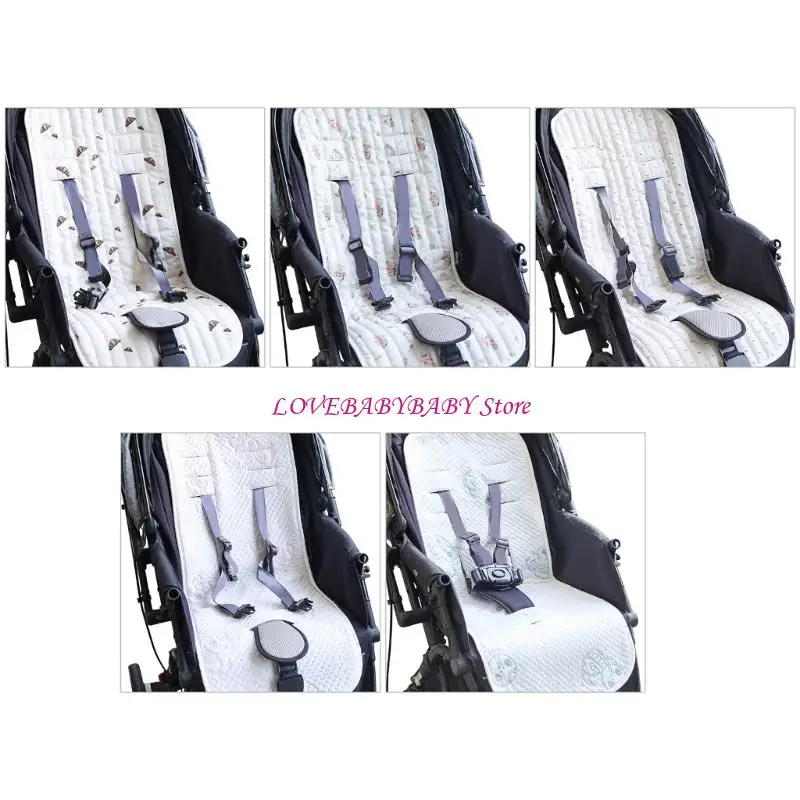 

Universal Baby Carriage Cushion Mat Feature Strap Hole Design for Infants 4XBC