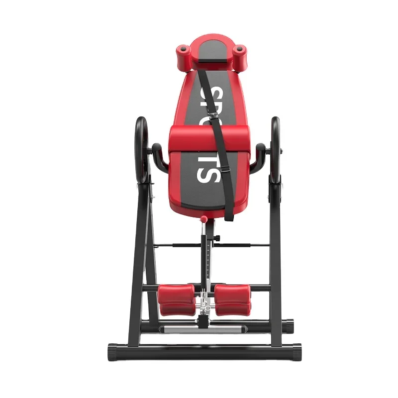 Hot Sale Good Quality High End Fitness Equipment Back Relief Inversion Table on Sale Red Printing Logo 150kg 6310 130-185cm 0,1