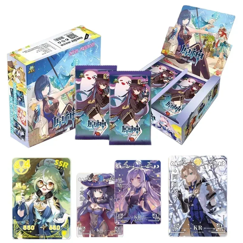 Genshin Impact Cards Anime Project TCG Game Lumine Booster Box Collection Cards Games Rare SSR Toys Birthday Gifts