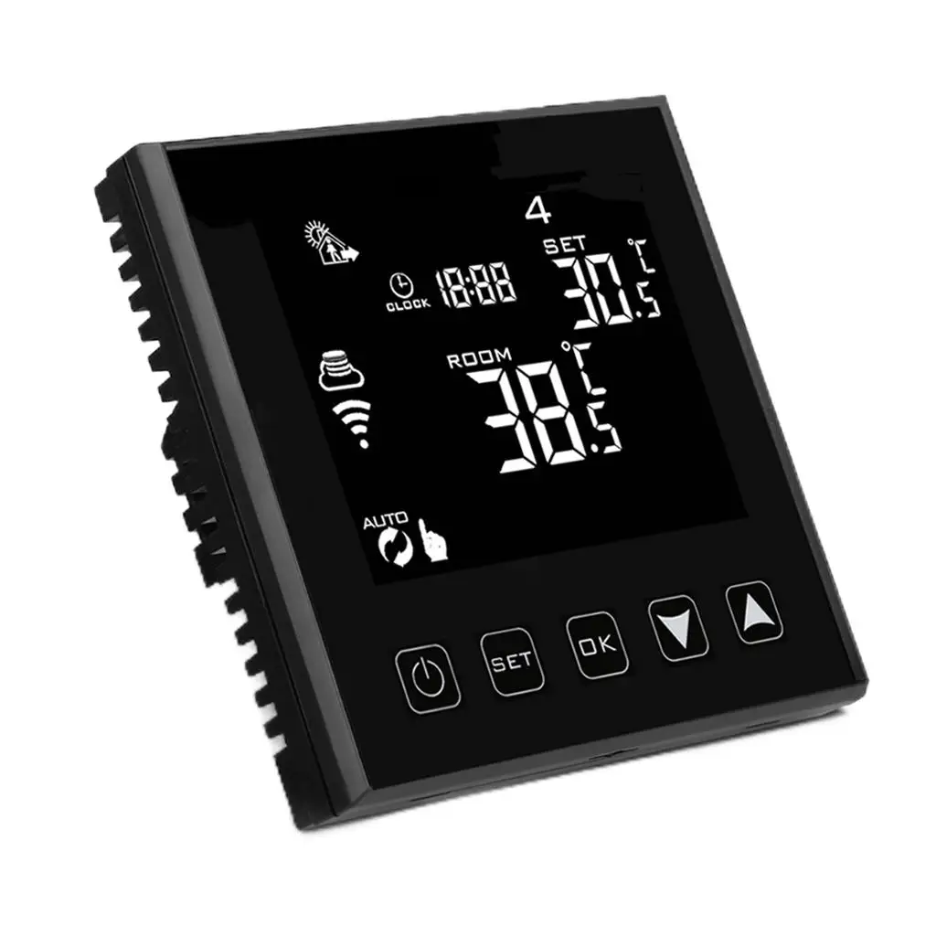 

Smart WiFi Touch Thermostat Temperature Wireless Controller for Water/Electric Floor Heating Water/Gas Boiler Works Home