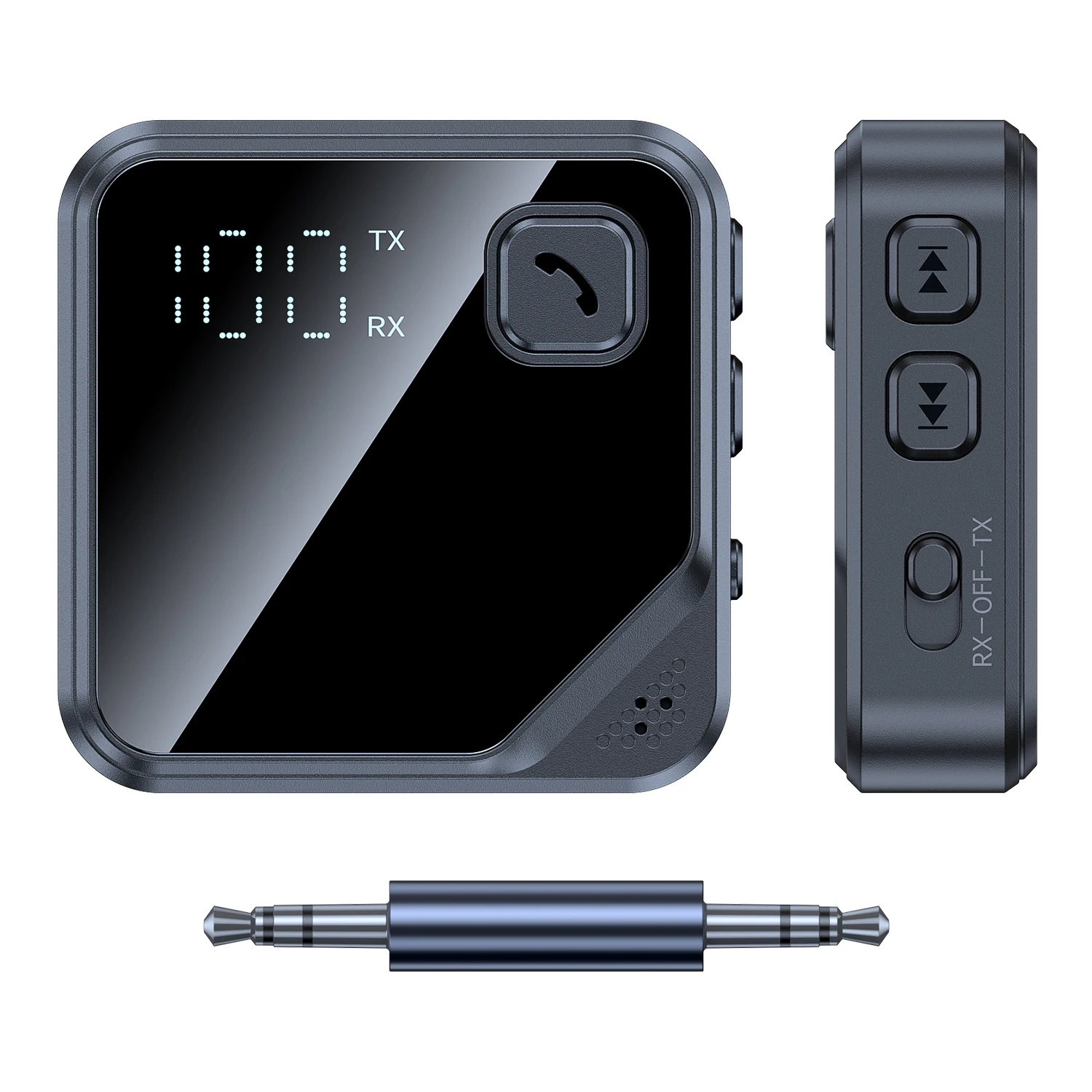 Wireless Audio Transmitter Receiver  With LCD Display for Car Music Headphone Speaker AUX Audio Adapter