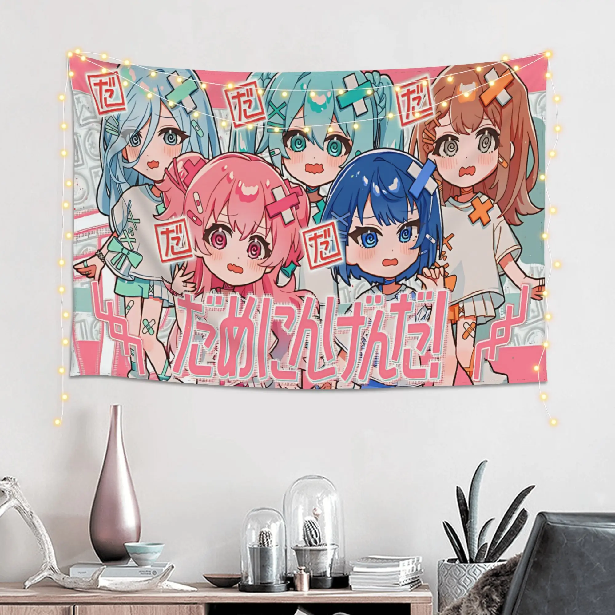 Cutecore Hatsune Miku Tapestry Bedroom Decoration  Wall Hanging Blanket Tapestry Cool Stuff For Room