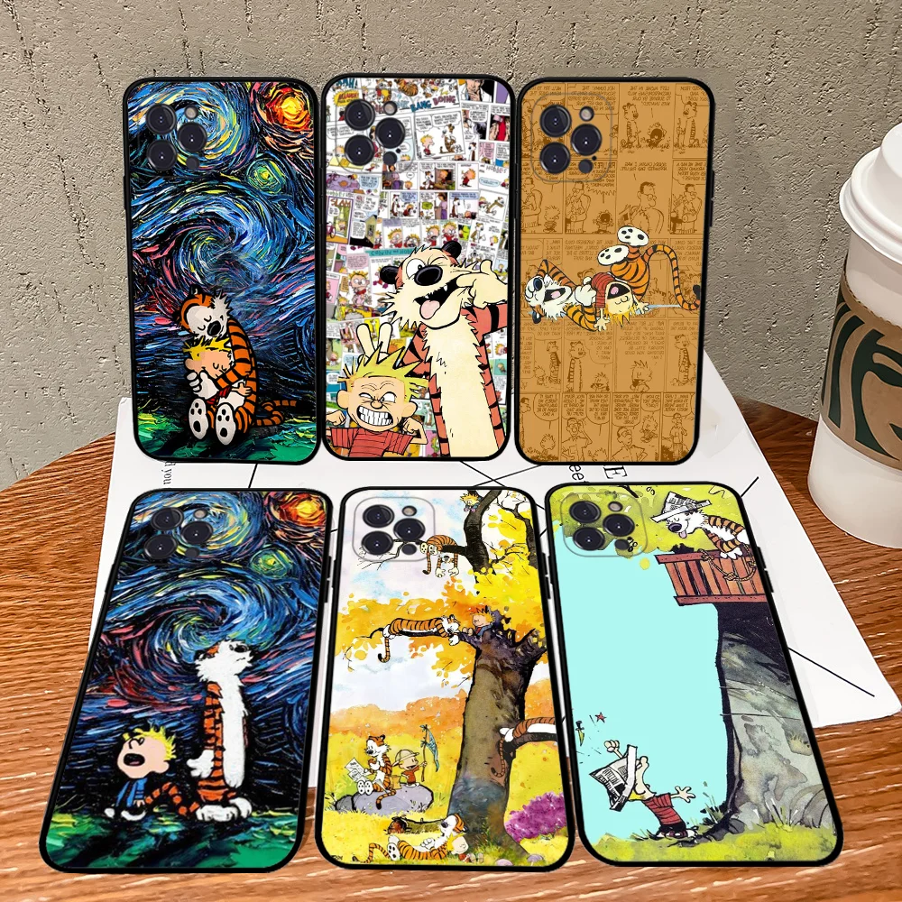 C-Calvin And H-Hobbes Phone Case For IPhone 16 15 14 11 12 13 Mini Pro XS Max Cover 6 7 8 Plus X Funda Shell