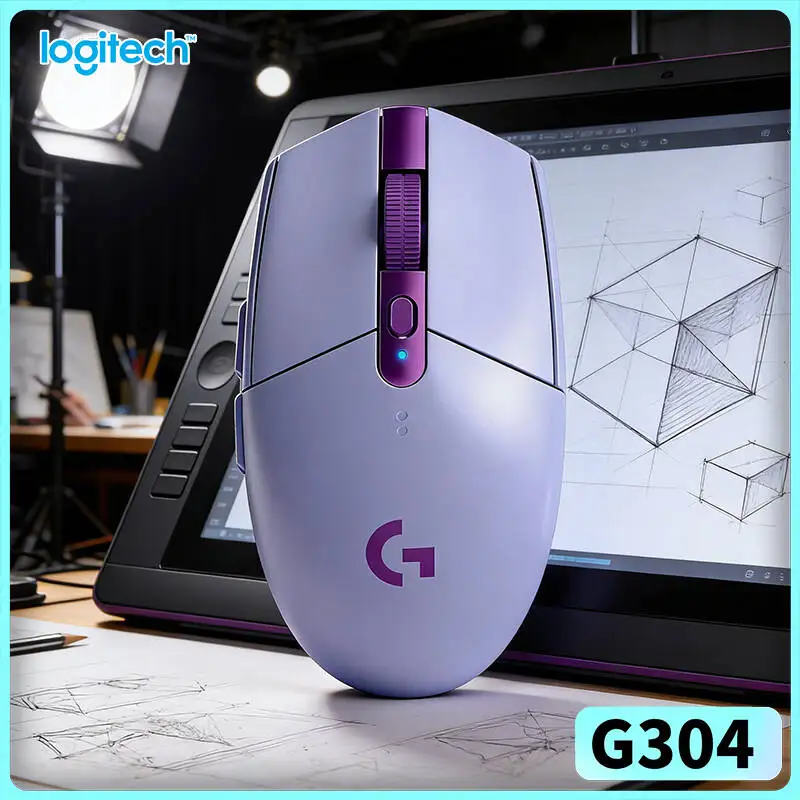 Logitech G304 Wireless Mouse 12000 DPI HERO Sensor LIGHTSPEED 1ms 9-Month Battery Budget Gaming Custom Buttons Users