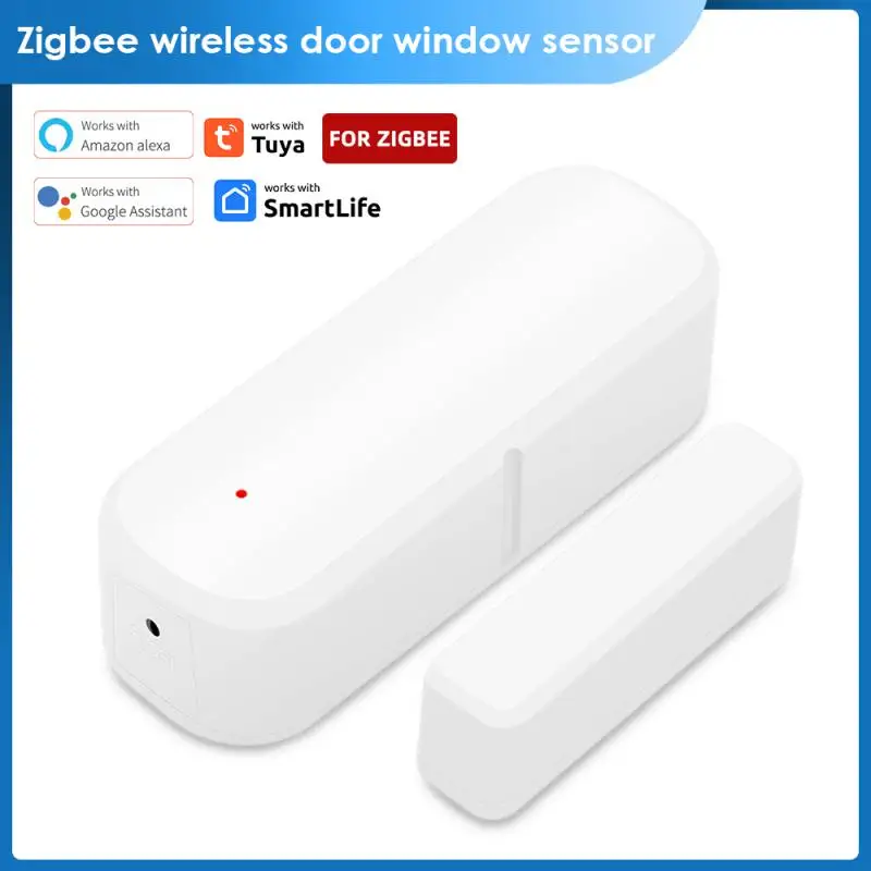 Sensor de puerta inteligente Tuya WIFI/Zigbee, detectores abiertos y cerrados, protección de seguridad, Control de vida inteligente para Alexa y Google Home