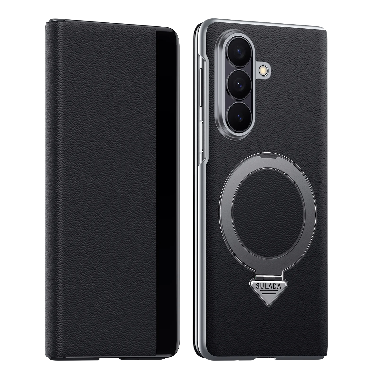 

New Luxury Business Leather Phone Case For Samsung Galaxy Z Fold 6 7 Z Fold 7 Magnetic Magsafe Damping Bracket Protective Cover