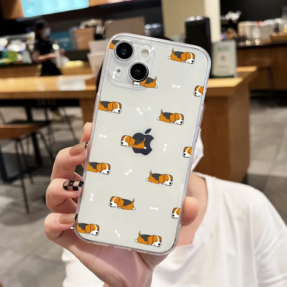 Beagle Dog Cartoon Phone Case For Iphone 15 11 13 14 Pro Max 7 8 Plus X Xr Xs Max 16pro 12mini Transparent Cover