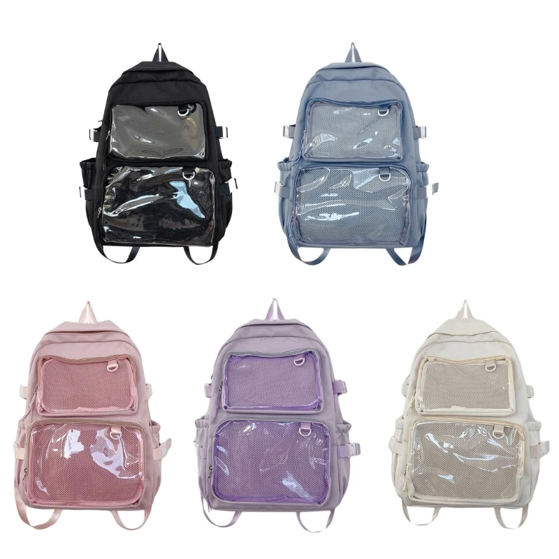 Mochila capacidad para mujer, mochila escolar para estudiantes, mochila viaje, mochila Itabag con ventana para