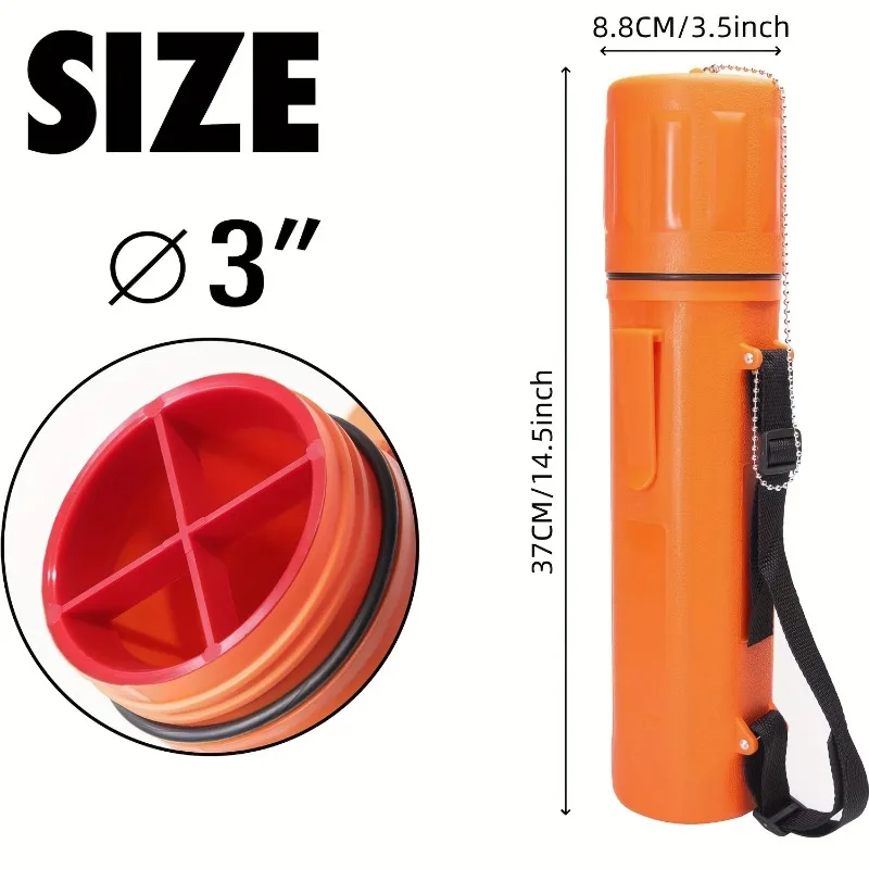 Heavy-Duty Welding Electrode Storage Tube | Moisture-Proof, Adjustable Shoulder Strap & Leash-Lid,Divided Liner for Organization