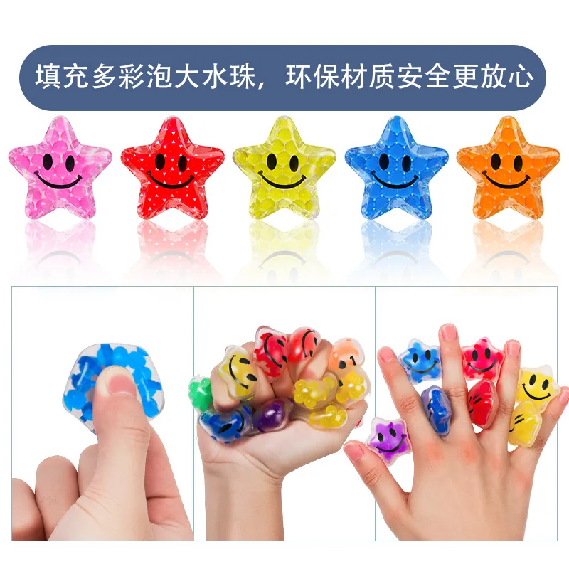 10/20/30/50 Stück Pentagramm-Wasserperlenball Stressabbau-Ball Knautsch-Musikball Farbiger Entlüftungsball Spielzeug Fidget Toy Squishy Anti-Stress – Detail 5